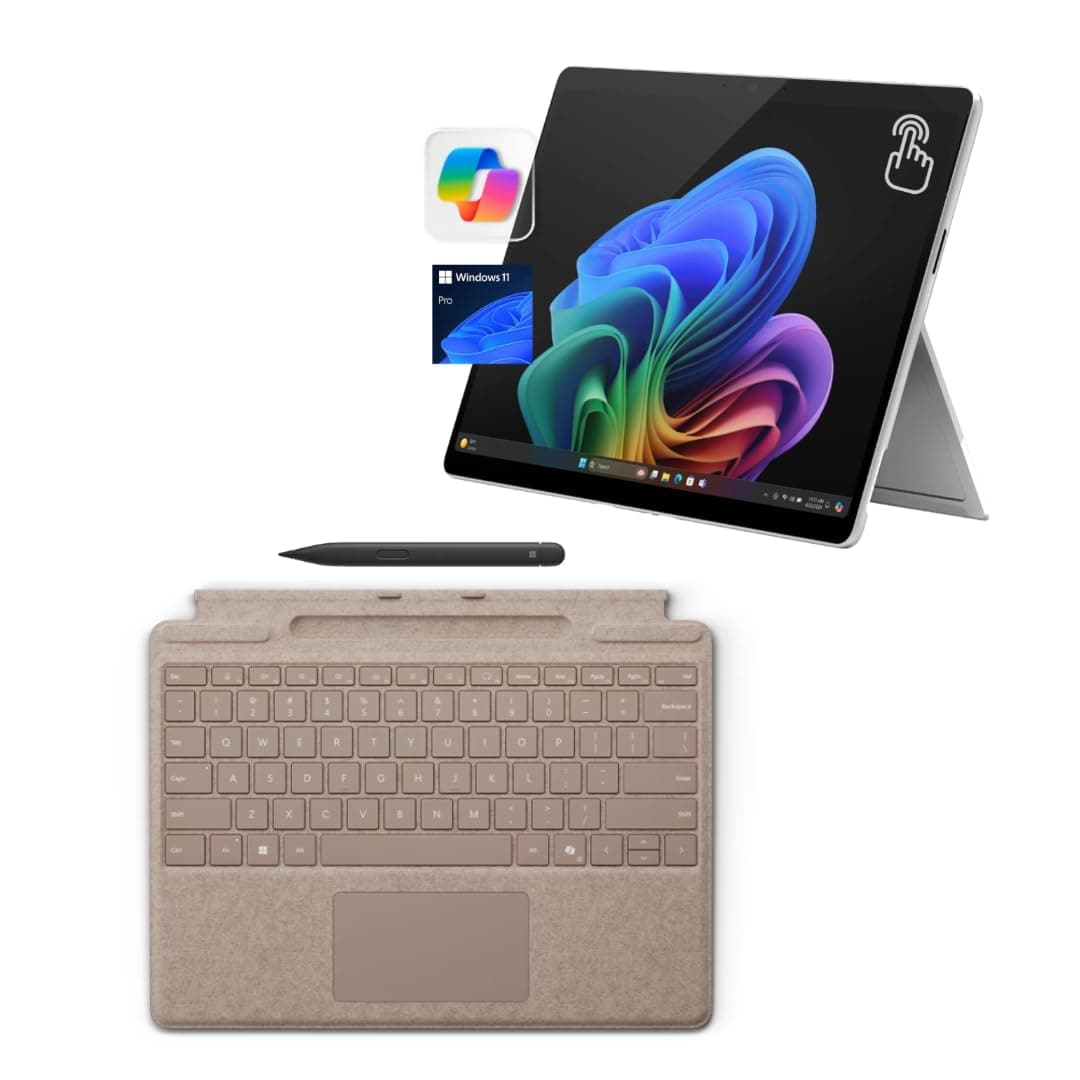 Microsoft Surface Pro 11 Bundle 13'' Copilot+ PC con Teclado Dune Pro y Slim Pen, Snapdragon X Plus, 16GB RAM, 512GB SSD, Windows 11 Pro
