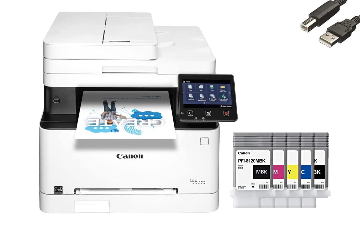 Canon imageCLASS MF644Cdw impresora láser color Wi-Fi multifunción, ADF dúplex, 22 ppm, 600x600 dpi, 30 cartuchos, cable JAWFOAL