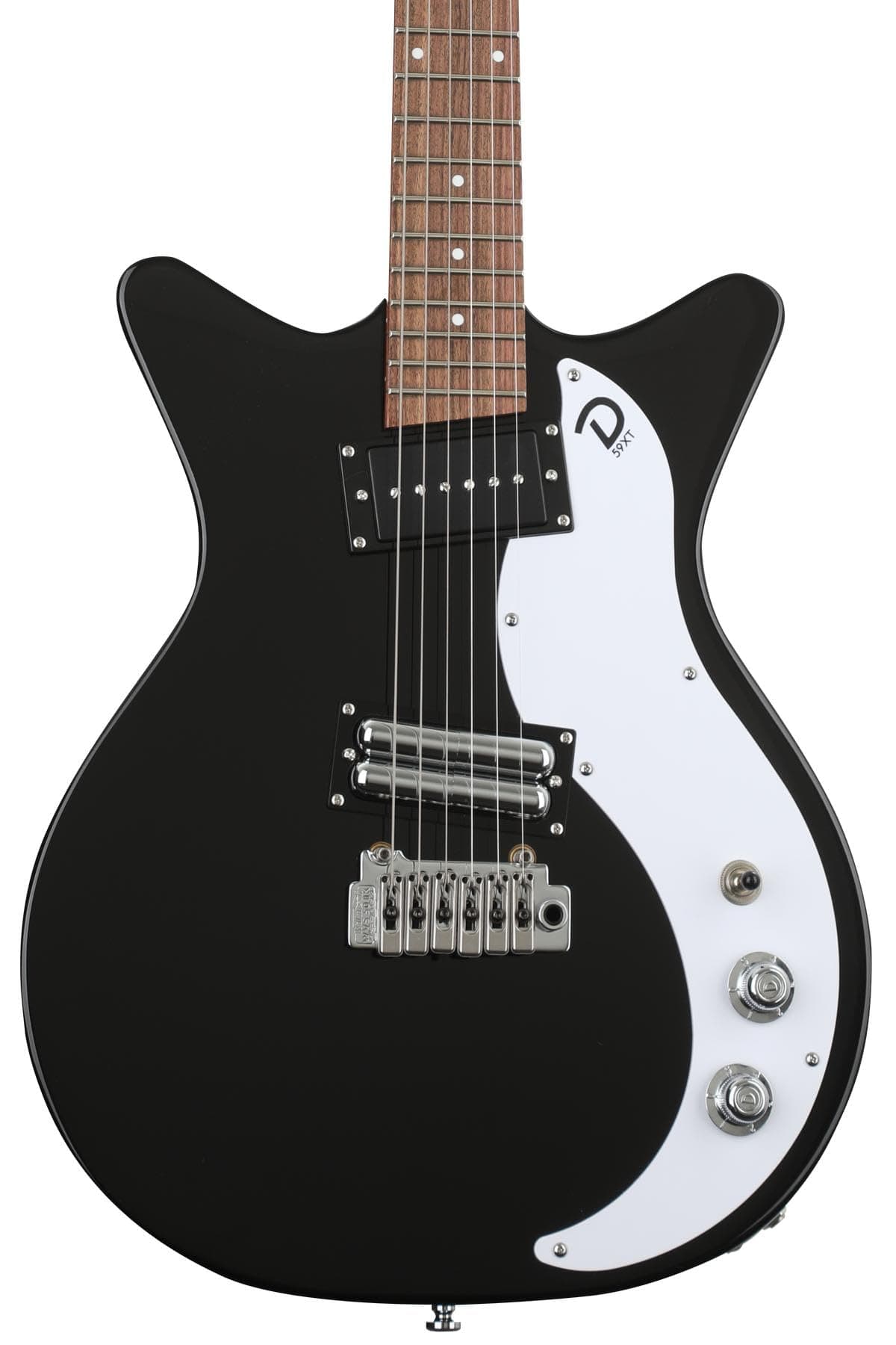 Danelectro 59XT Guitarra Eléctrica Negra - humbucker y lipstick, trémolo Wilkinson, modelo DC59XTBK