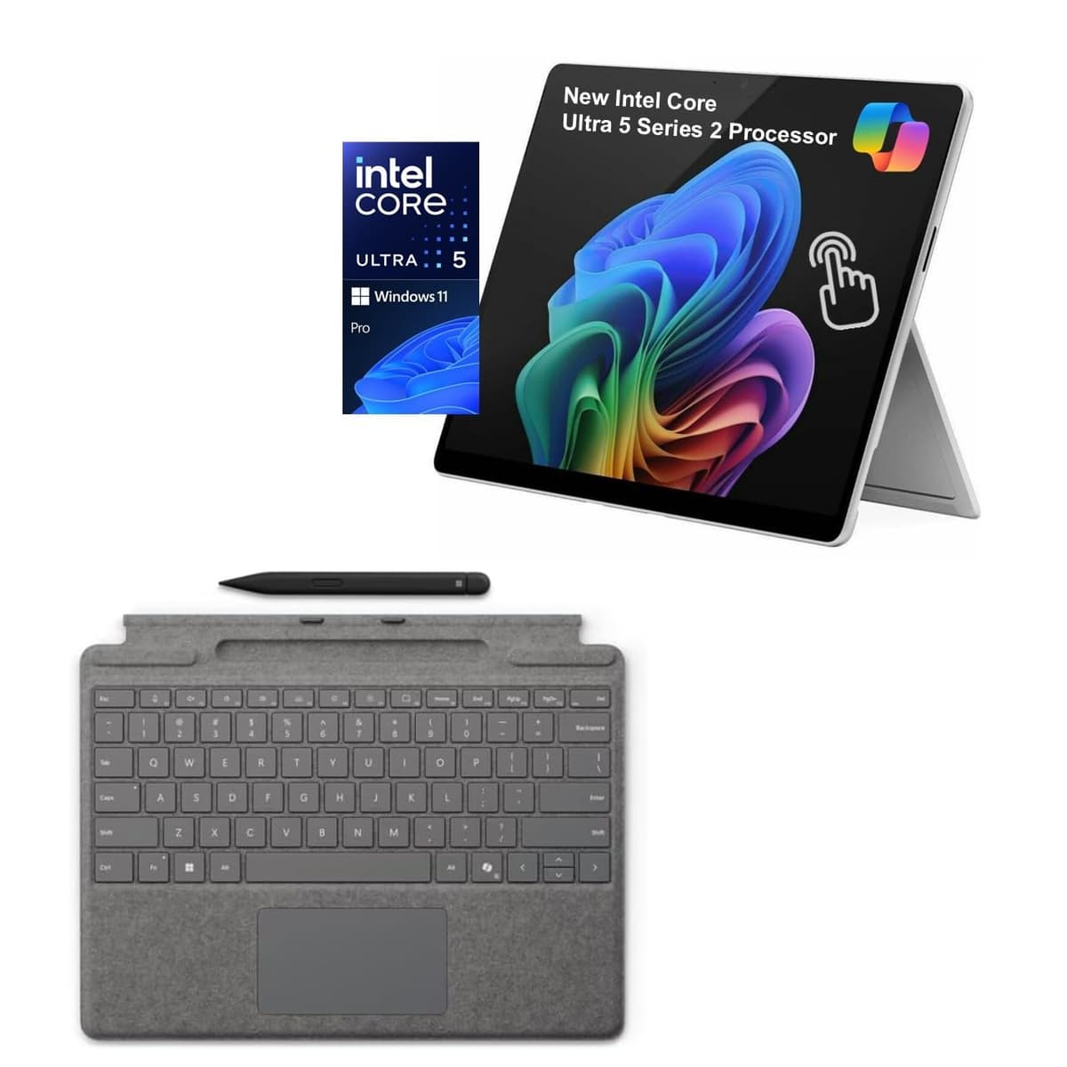 Microsoft Surface Pro 11 Paquete 2 en 1, Teclado Pro y Slim Pen, Copilot+, 13'' táctil, Intel Ultra 5 236V NPU, 16GB RAM, 2TB SSD, Windows 11 Pro
