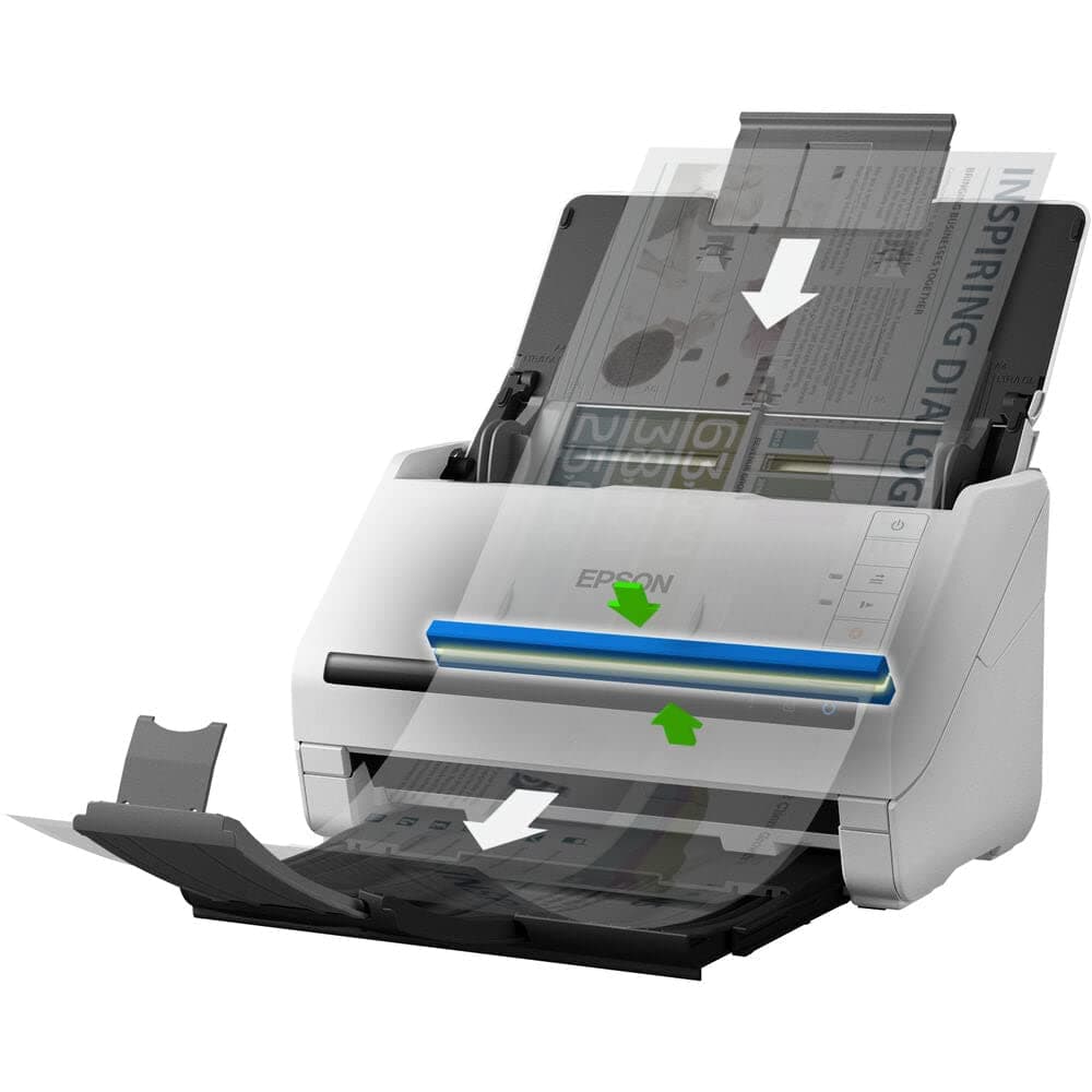 Epson WorkForce DS-530II escáner de documentos dúplex con ADF, alta velocidad, USB, color para oficina B11B261401