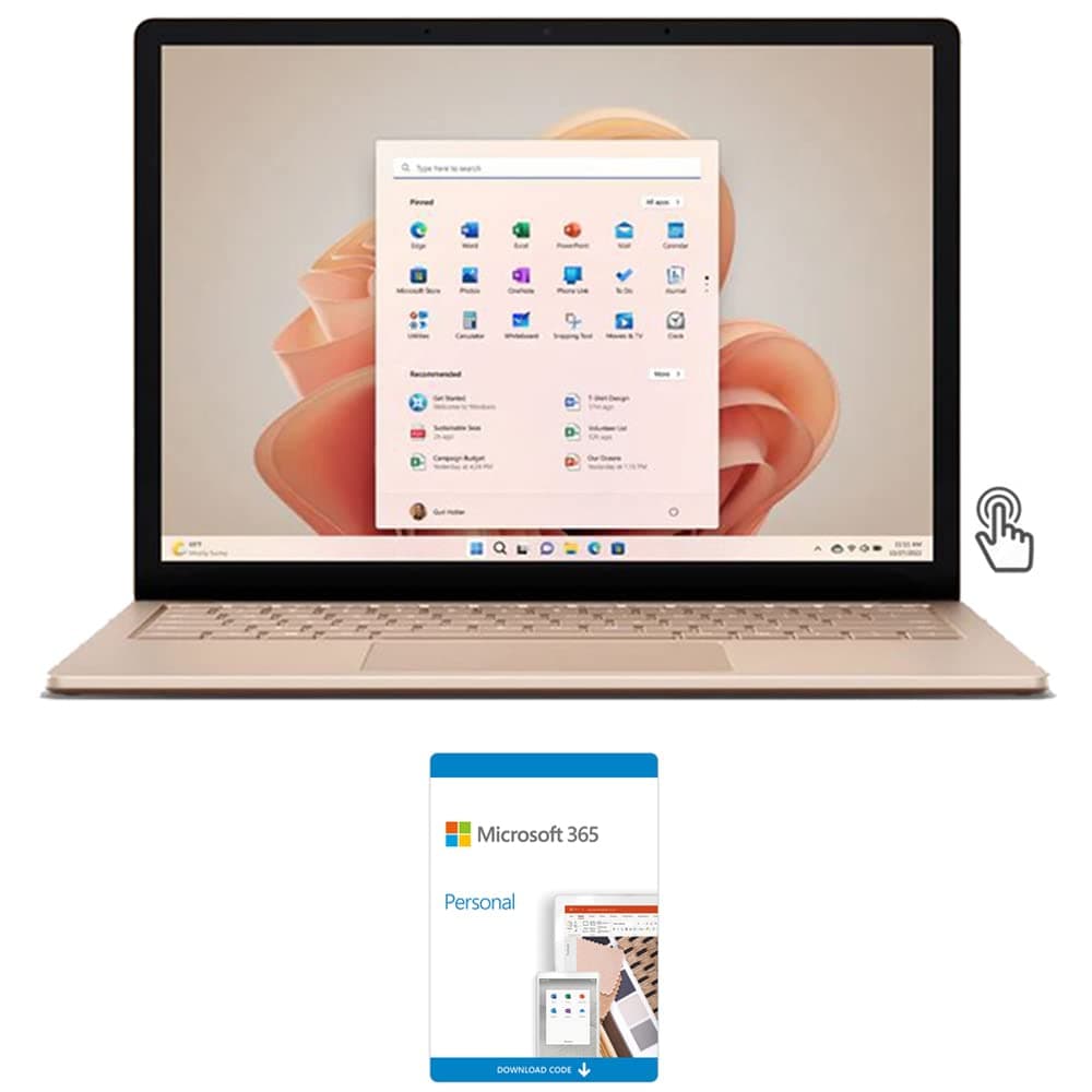 Microsoft Surface Laptop 5 R1S-00062 13.5" Intel i5 8GB/512GB Táctil Sandstone + Microsoft 365 Personal 15 meses E44MSR1S00062