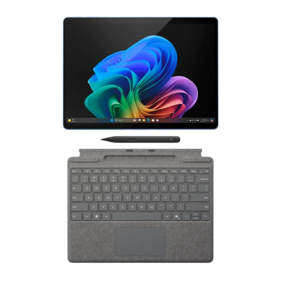 Microsoft Surface Pro 11 Copilot Pack, 13” 2.8K táctil, Teclado Platino + Slim Pen, Snapdragon X Plus, 16GB RAM, 256GB SSD, Win 11 Pro, Zafiro