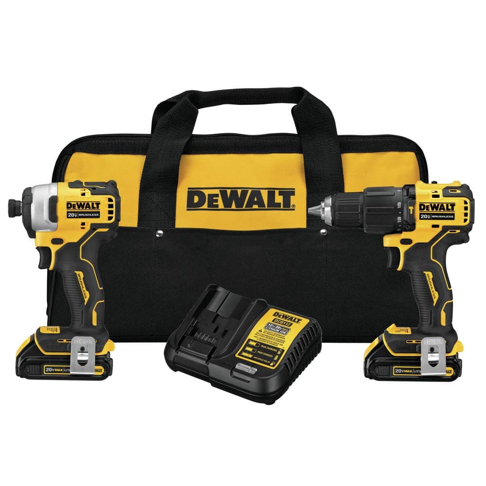 DEWALT ATOMIC DCK279C2 Kit Combo 20V MAX, Taladro percutor y Atornillador de impacto, 2 herramientas