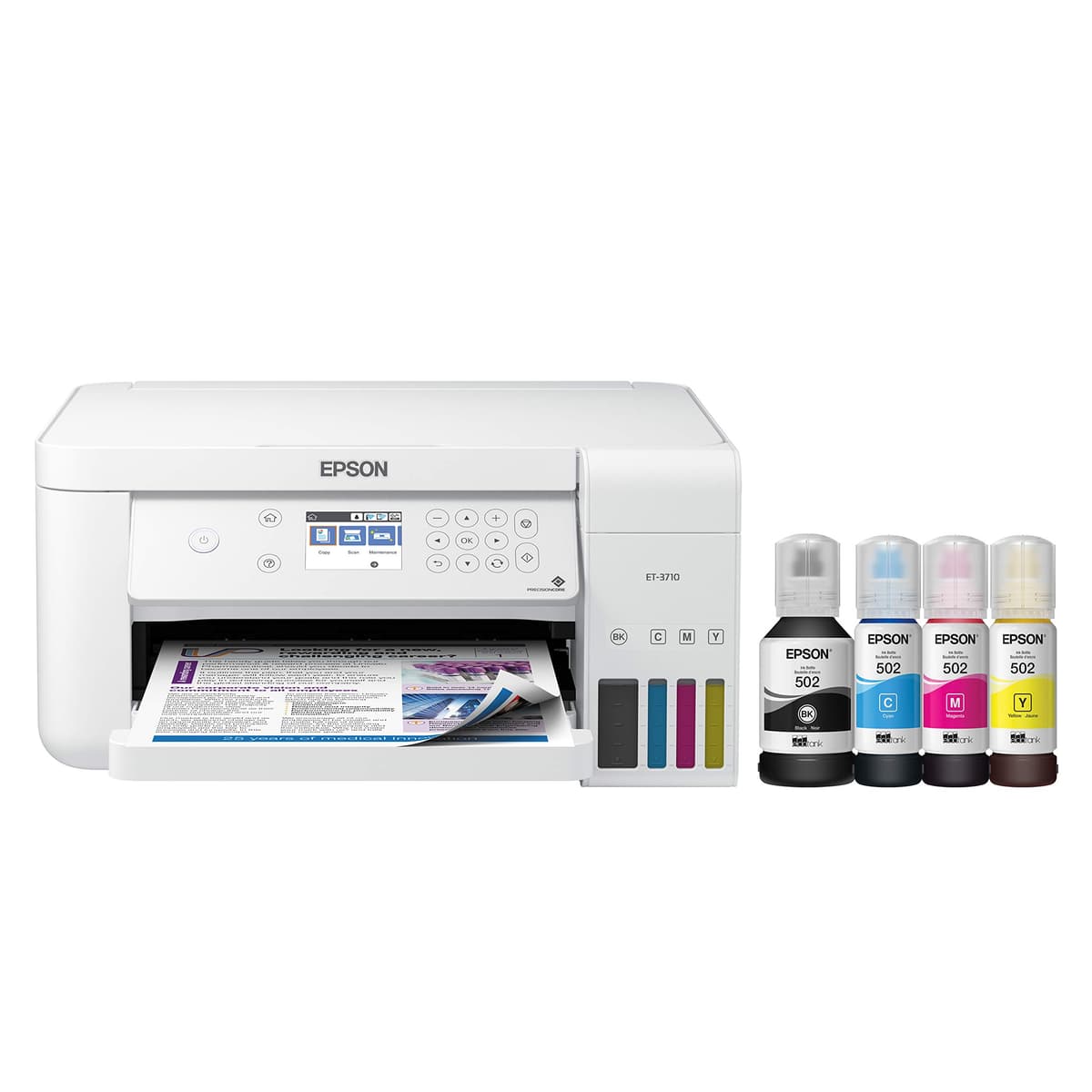 Epson EcoTank ET-3710 impresora multifuncional inalámbrica a color de inyección de tinta Supertank, blanco