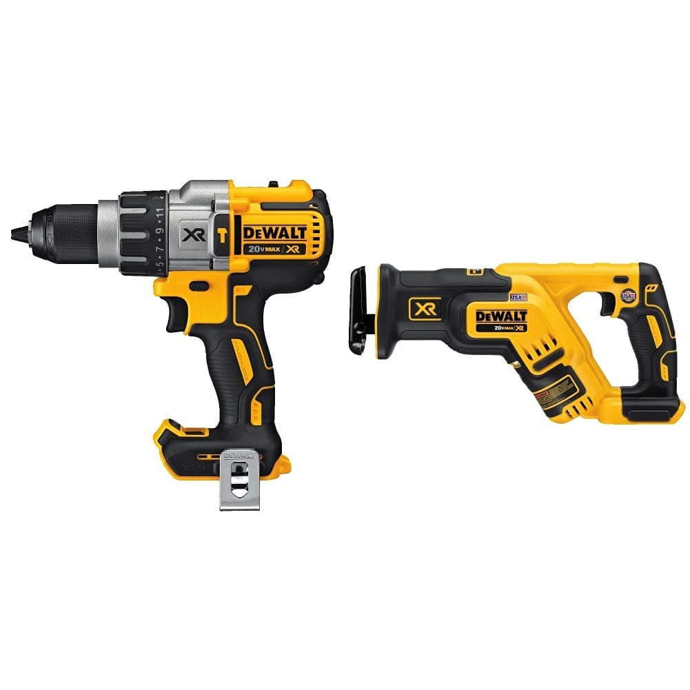 DEWALT 20V MAX XR DCD996B-DCS367B Taladro Percutor y Sierra Sable Inalámbricos Combo Set Herramientas Eléctricas