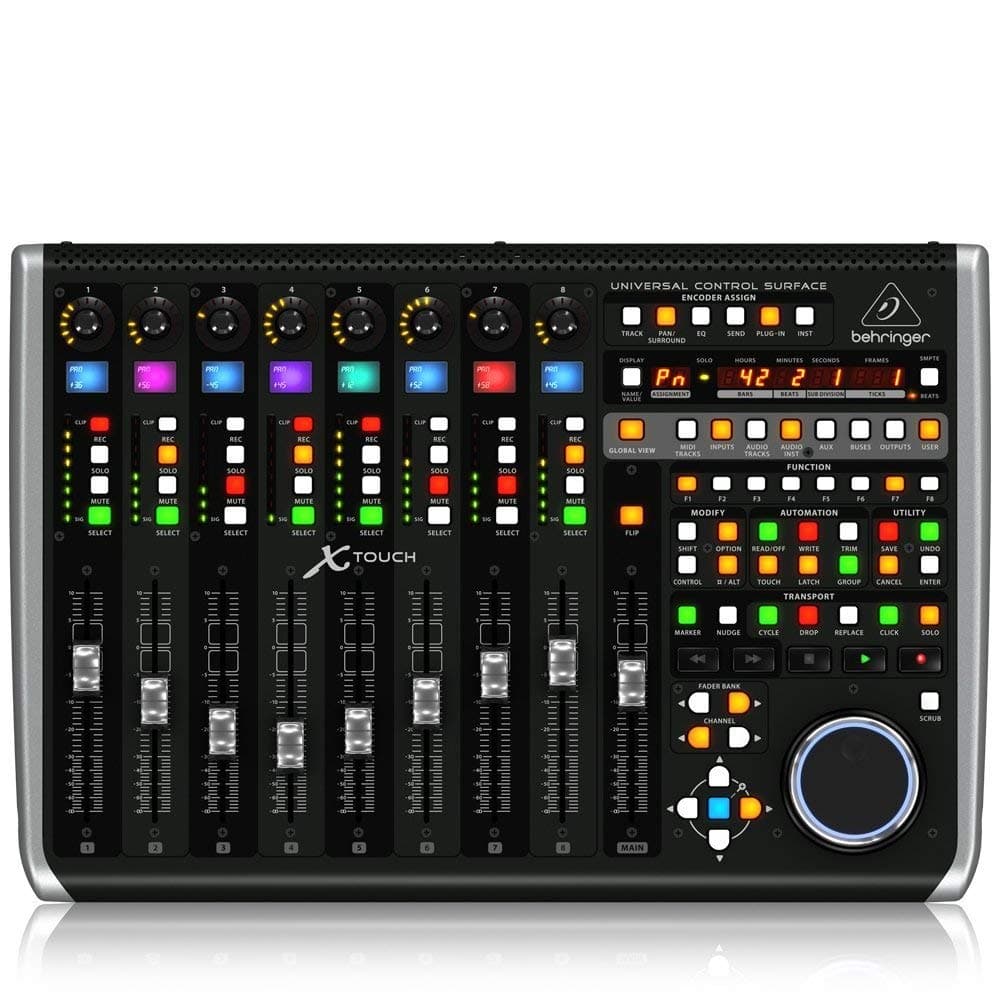 Behringer X-TOUCH superficie de control para DAW con faders motorizados, USB/MIDI, Mackie Control y HUI