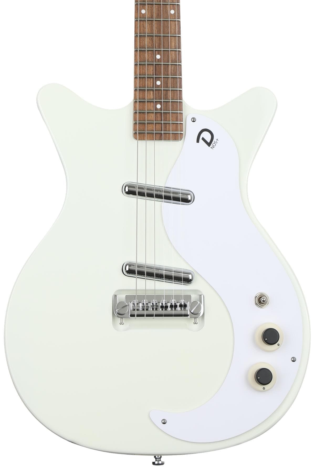 Danelectro 59M NOS+ Guitarra Eléctrica, Blanco Outa-Sight, estilo retro, pastillas NOS+, tono vintage 59"M" NOS+ WHT