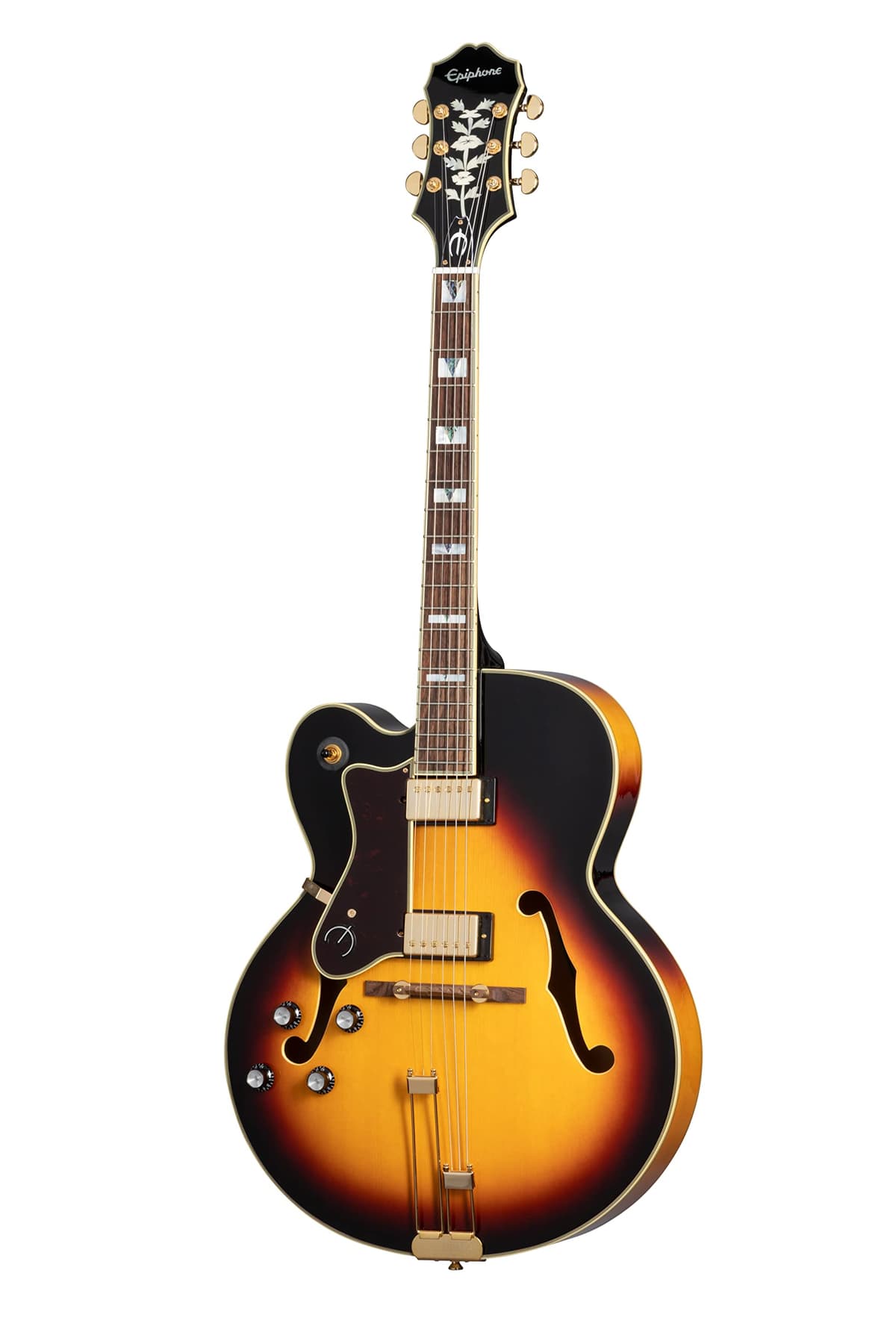 Epiphone Broadway EOBDWVSGH1L guitarra eléctrica archtop hollowbody para zurdos Vintage Sunburst con funda