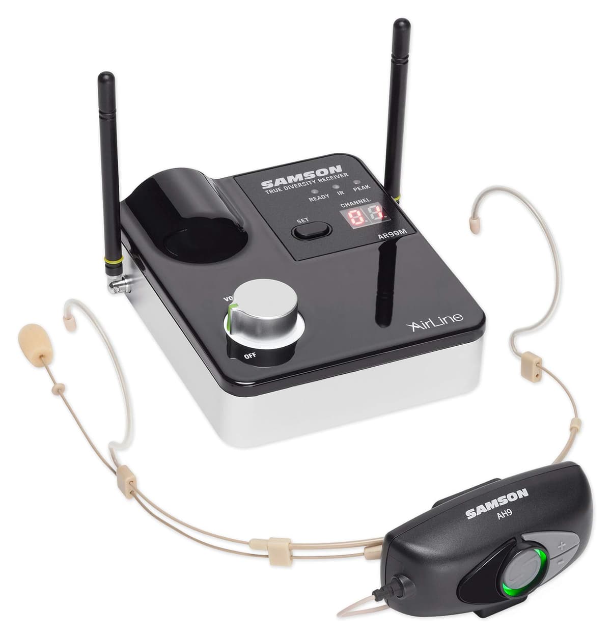 Samson Airline 99M AH9 SW9A9SDE10-K - Sistema Inalámbrico Recargable de Diadema, Micrófono DE10, Banda K