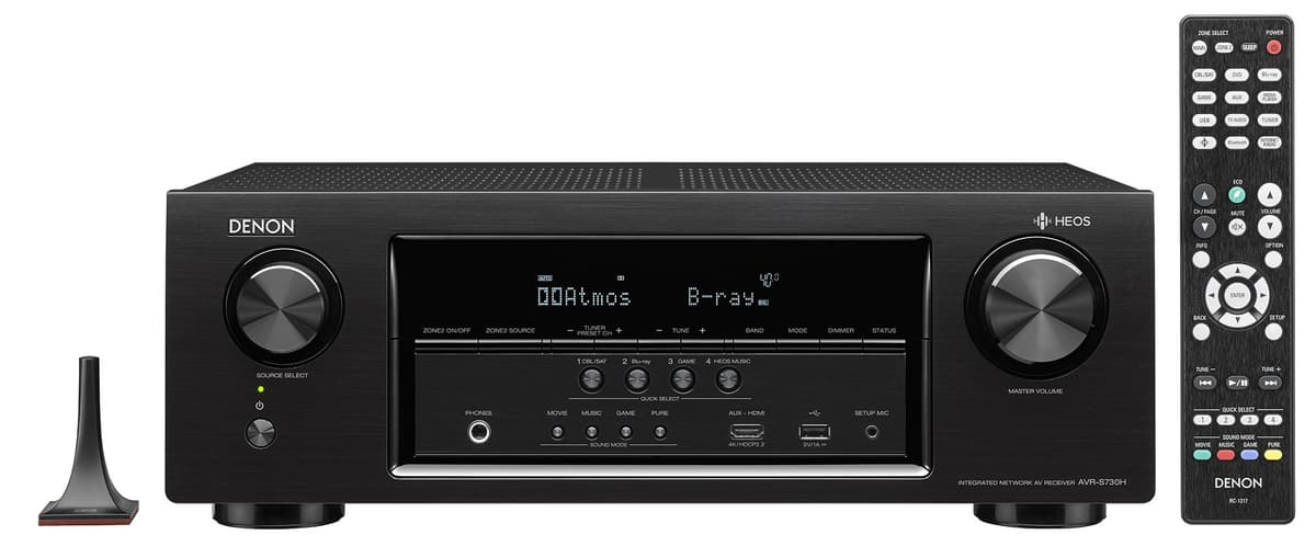 Denon AVRS730H Receptor AV 7.2 canales 165W 4K Ultra HD con HEOS, Apple AirPlay, Asistente de Google y Alexa