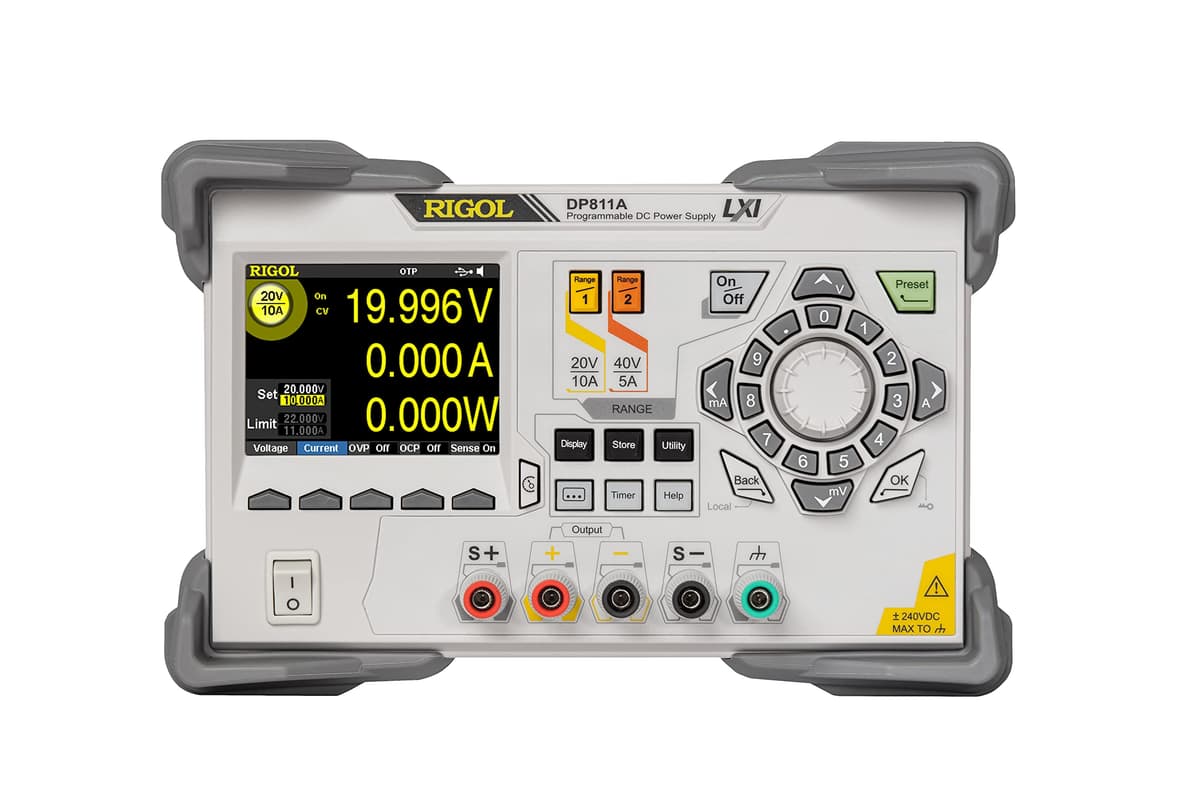 Rigol DP811A Serie DP800 Fuente de alimentación programable DC, salida única, doble rango, 200 W para banco de laboratorio