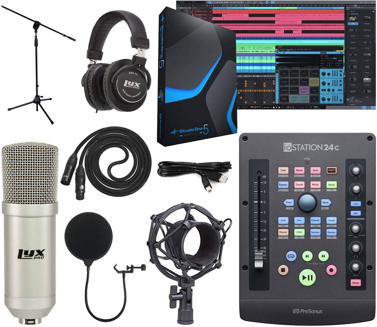 PreSonus ioStation 24c Interfaz de audio 2x2 USB-C y controlador de producción con Studio One Artist