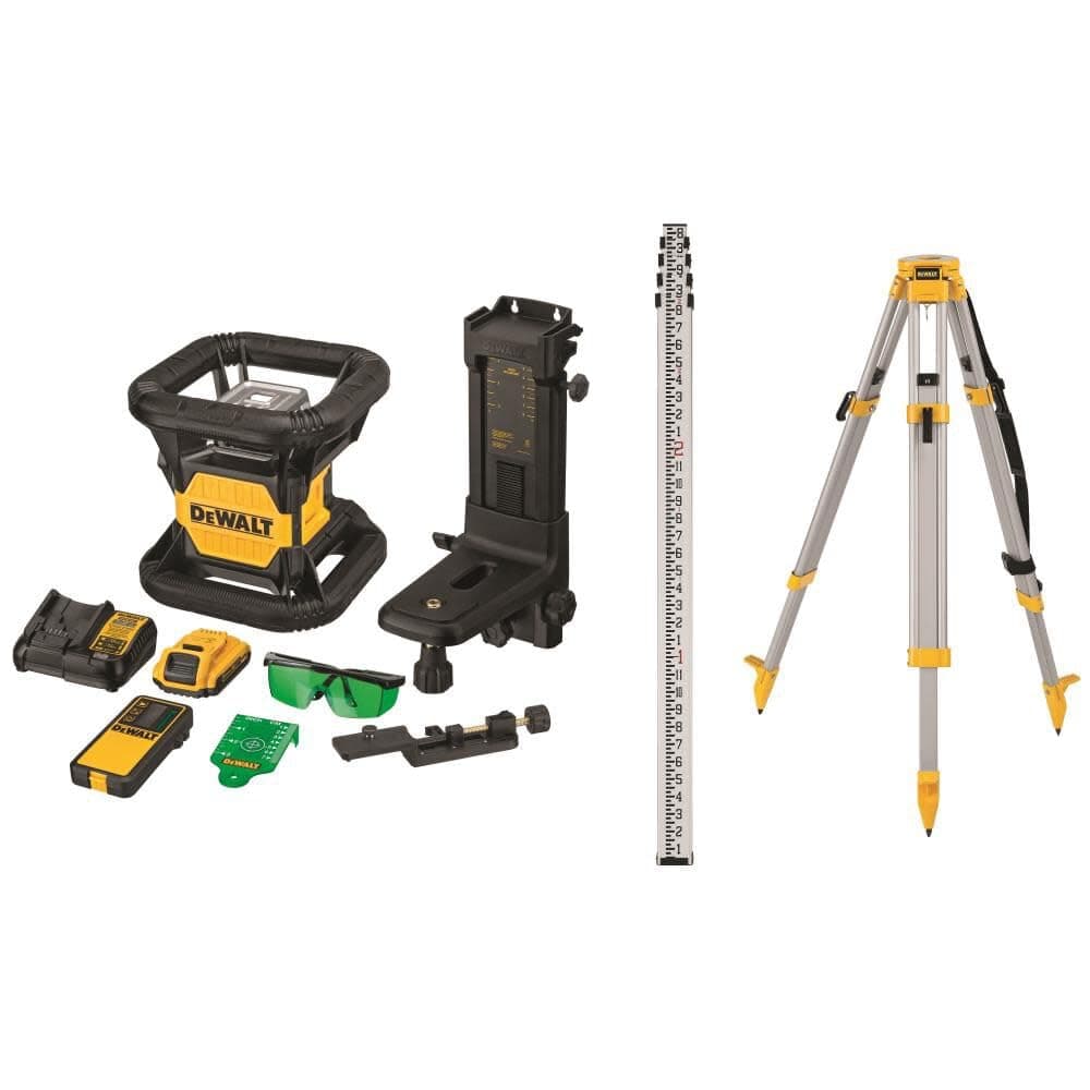 DEWALT 20V DW079LGK Láser Rotatorio Verde Kit Completo para Construcción y Nivelación