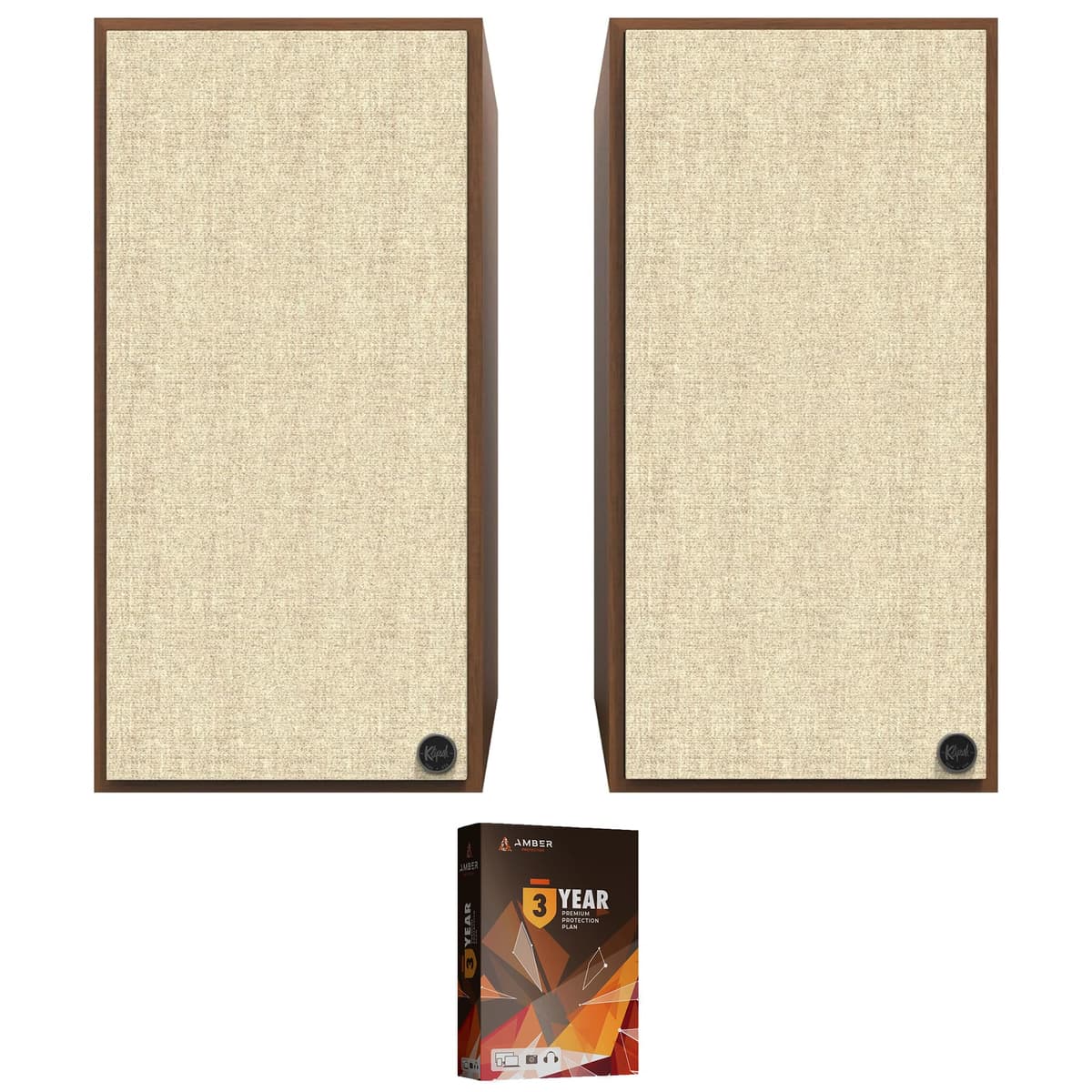 Klipsch The Nines Walnut par de parlantes activos 240W con woofer de 8'' + Plan de Protección Amber 3 años (2023) BNDL_THENINESWALNUT-WARRANTY-3
