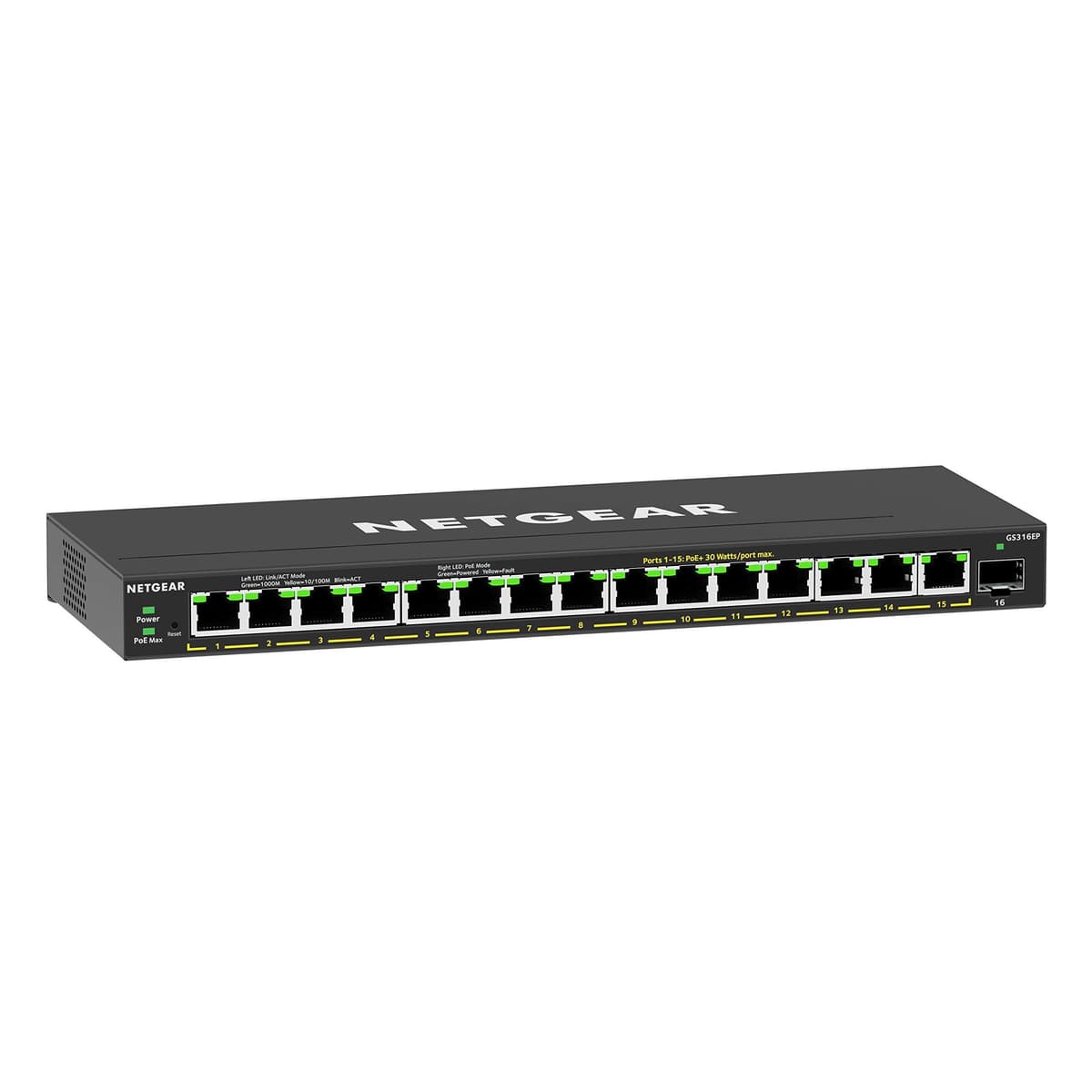 NETGEAR Plus GS316EP-100PES Switch Gigabit 16 Puertos PoE+ Gestionado Dúplex Completo
