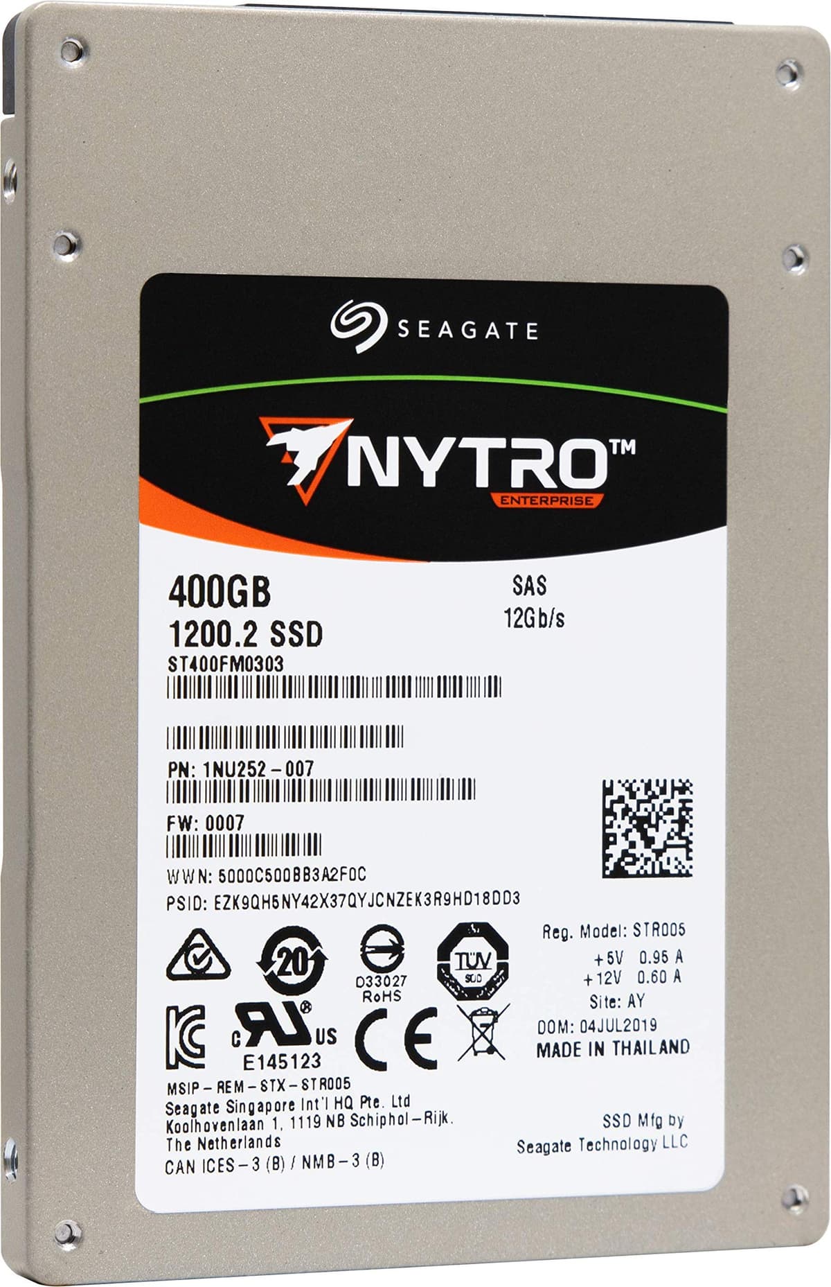 Seagate Nytro 1200.2 ST400FM0303 SSD Empresarial 400GB SAS 12Gb/s 2.5" 7mm eMLC con DP