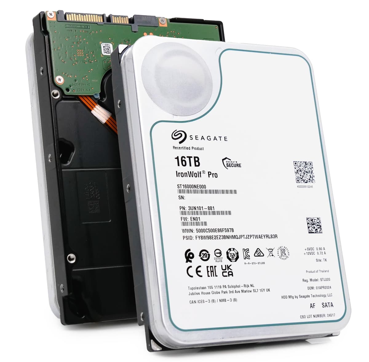 Seagate IronWolf Pro ST16000NE000 16TB Disco Duro NAS 3.5" 7200 RPM SATA 6Gb/s