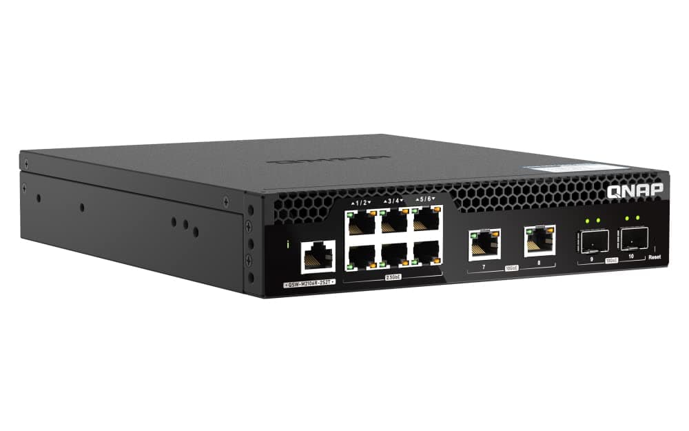 QNAP QSW-M2106R-2S2T Switch 10GbE Administrable para Rack con Kit | 2x SFP+ y 2x 10GBASE-T
