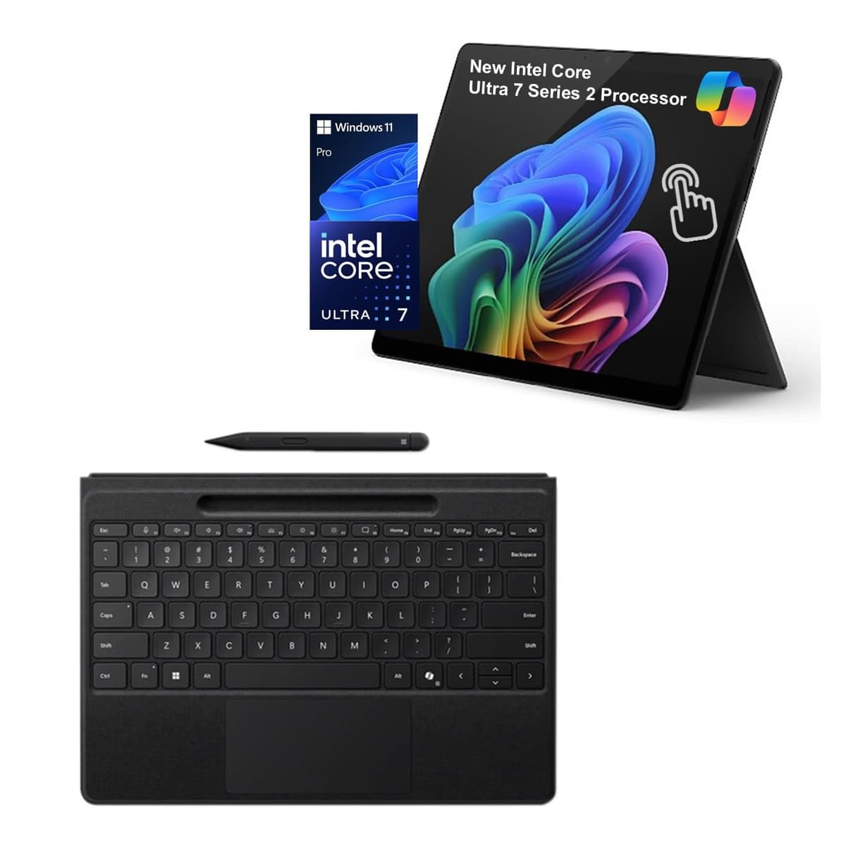 Microsoft Surface Pro 11 Ultra 7 266V Series 2, 2-en-1, Teclado Flex y Slim Pen, Copilot+, 13" táctil 600 nits, 16GB RAM, 512GB SSD, Win 11 Pro