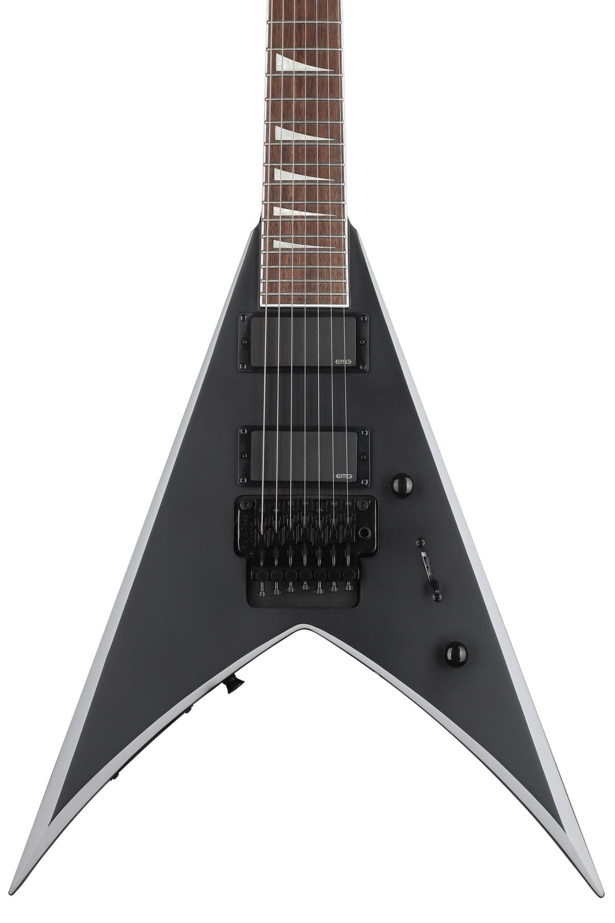 Jackson X Series King V KVX-MG7 guitarra eléctrica 7 cuerdas, negro satinado con biseles gris imprimación 2916417568