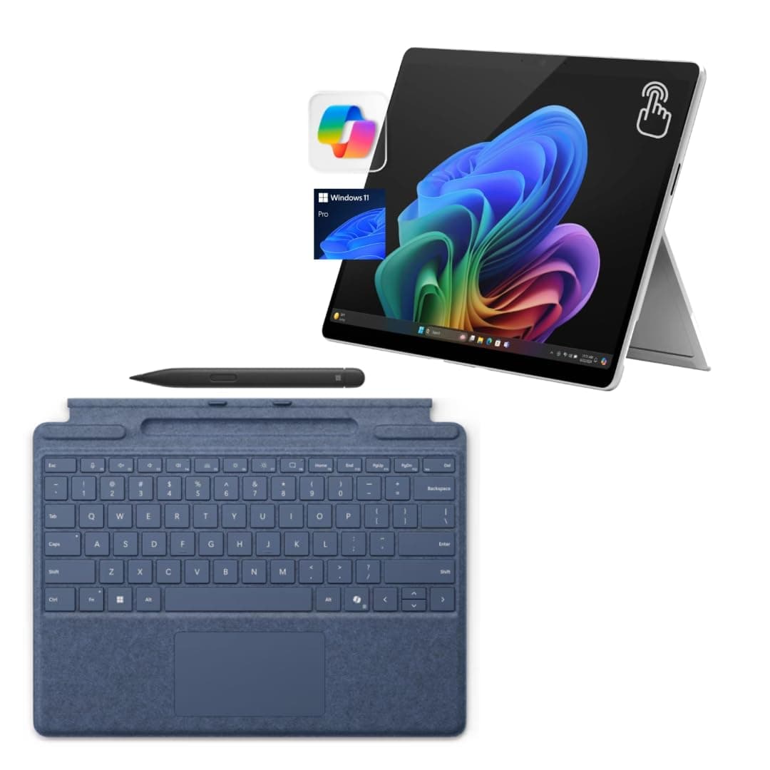 Microsoft Surface Pro 11 Bundle 13" Copilot+ PC Snapdragon X Plus, Teclado Sapphire Pro y Slim Pen, 16GB RAM 256GB SSD Windows 11 Pro