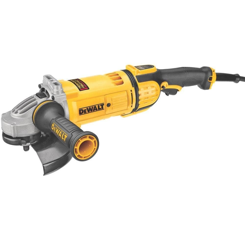 DEWALT Amoladora Angular DWE4597 7 pulgadas, 8500 RPM, 4.9 HP, 120 V, profesional, amarillo