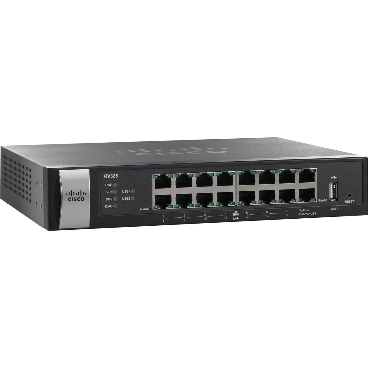 Cisco serie RV RV325-K9-NA Router VPN Dual WAN Gigabit, Balanceo de carga, Firewall para PyMEs