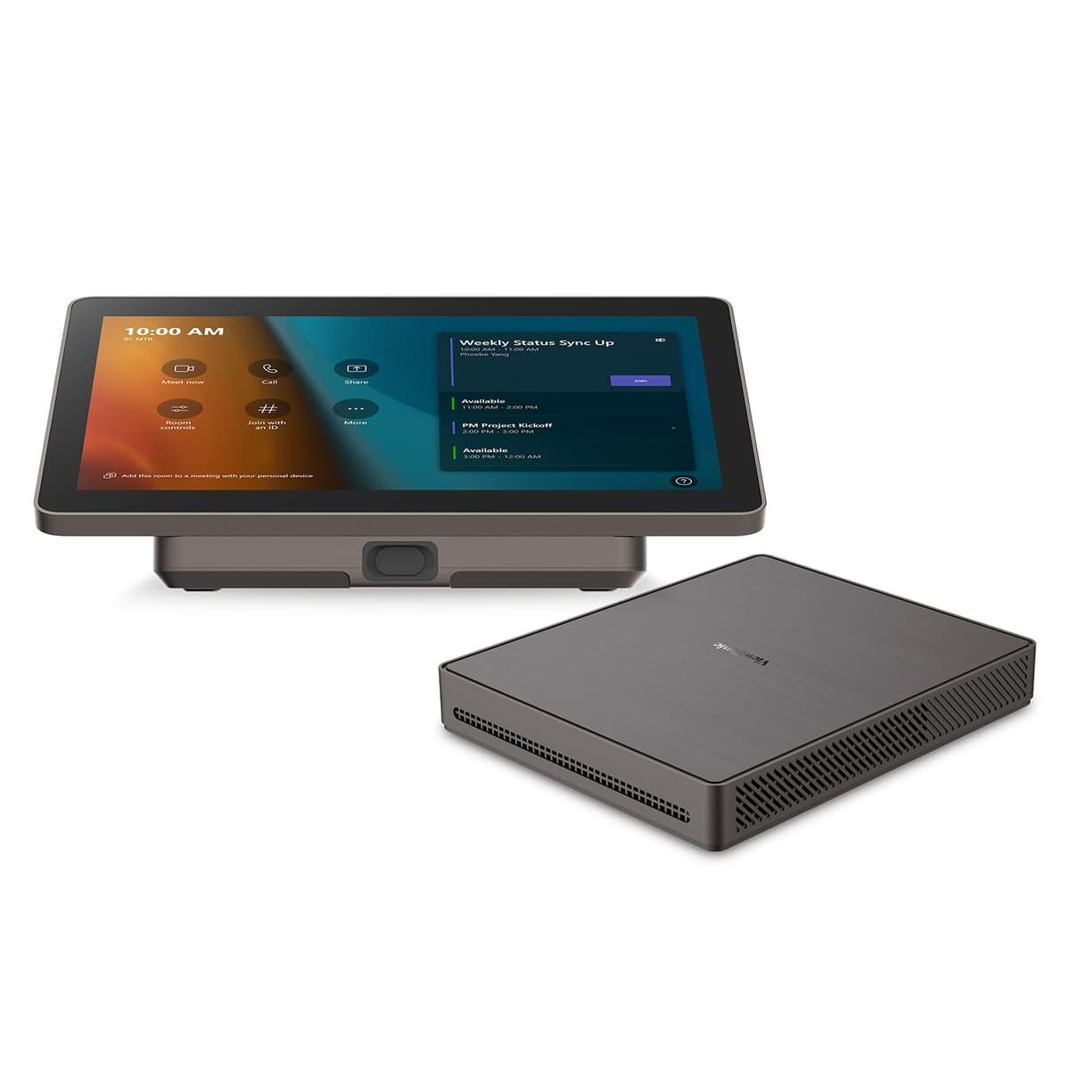 ViewSonic TeamJoin TRS10 certificado para Microsoft Teams Rooms, con mini PC MPC310-W31-TU y consola táctil 10'' MRC1010-TN USB-C, HDMI y sensor