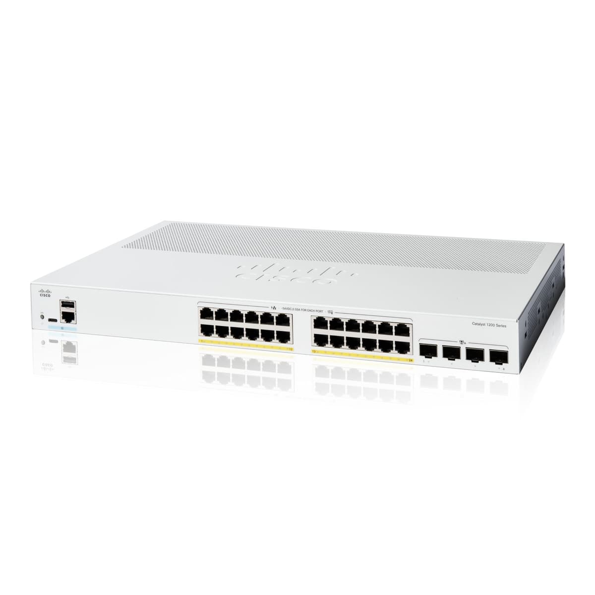 Cisco Catalyst C1200-24P-4X switch inteligente, 24 puertos Gigabit, PoE, 4x10GbE SFP+, garantía limitada de por vida
