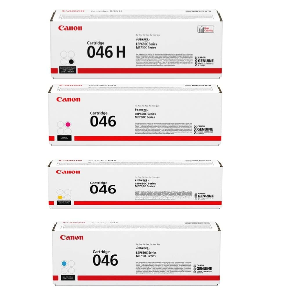 Canon 046 Tóner para imageCLASS LBP654/MF731-735, Negro Alto Rendimiento + Cian/Magenta/Amarillo Estándar, Pack 4