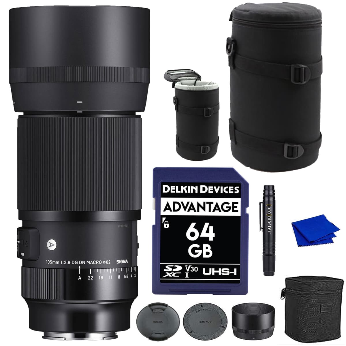 Sigma Art 260965 105mm F2.8 DG DN Macro para Sony E - Objetivo con kit avanzado de accesorios y viaje