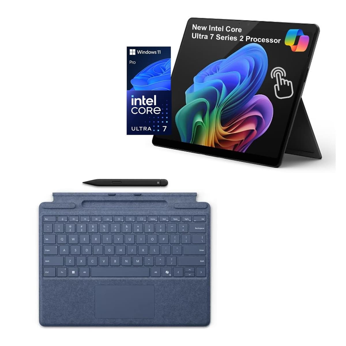 Microsoft Surface Pro 11 2 en 1 Bundle, Teclado Pro y Slim Pen, Copilot+ PC, 13" táctil 600 nits, Intel Ultra 7 266V, 16GB, 512GB, Win 11 Pro Ultra 7 266V Series 2