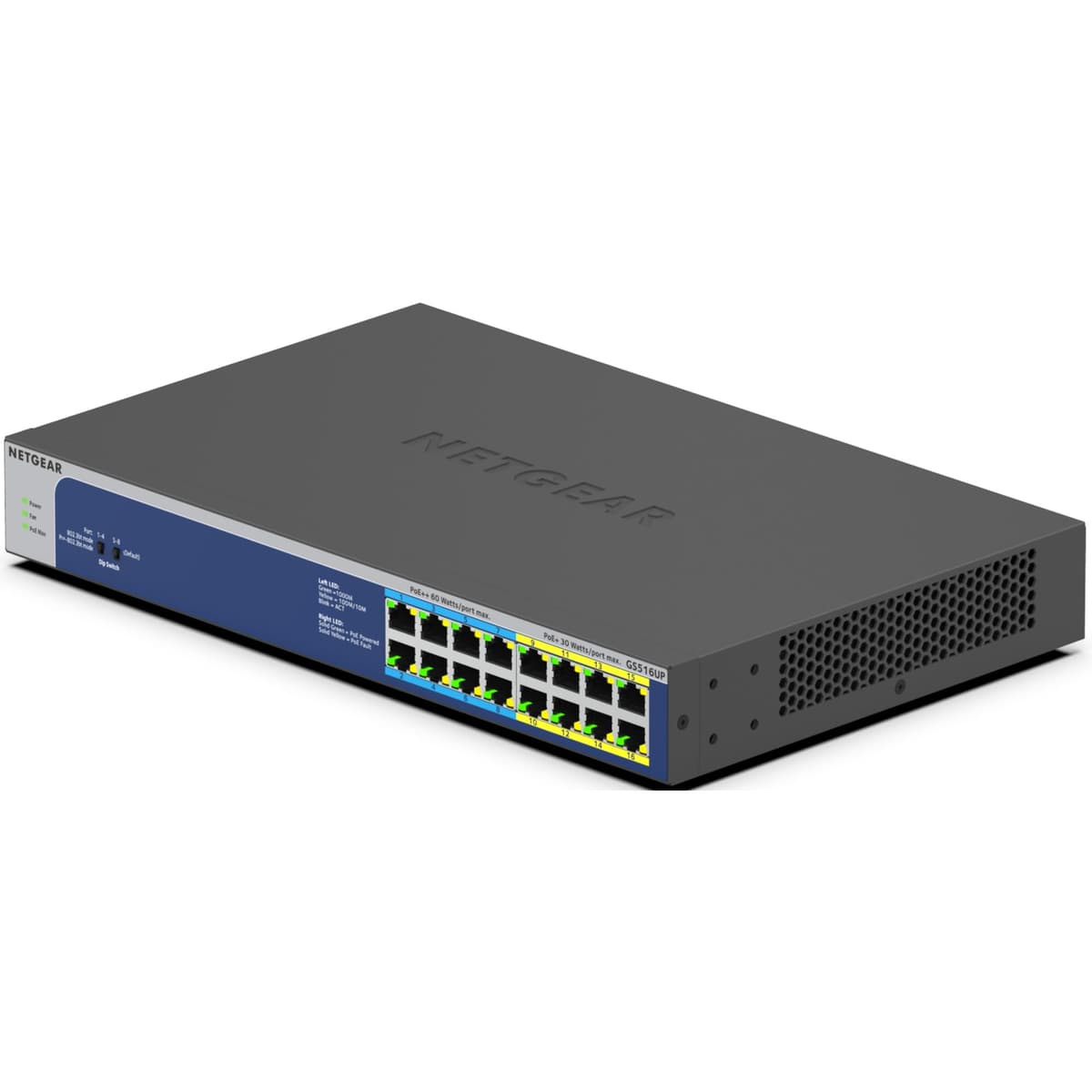 NETGEAR GS516UP Switch Gigabit 16 Puertos 10/100/1000 con PoE | Modelo GS516UP-100EUS
