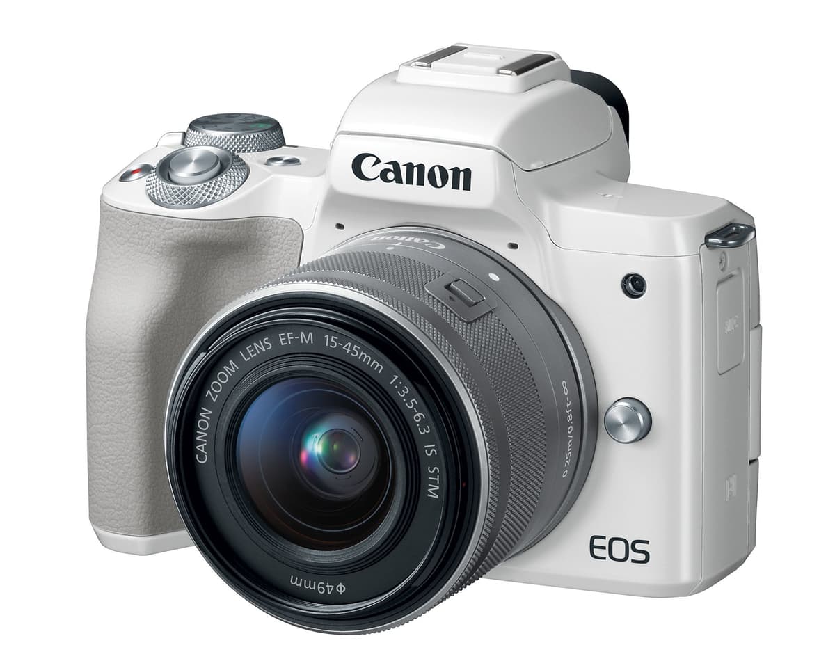 Canon EOS M50 Cámara sin espejo para vlogging Kit con lente EF-M 15-45mm, video 4K, Wi-Fi, NFC y Bluetooth, Blanco