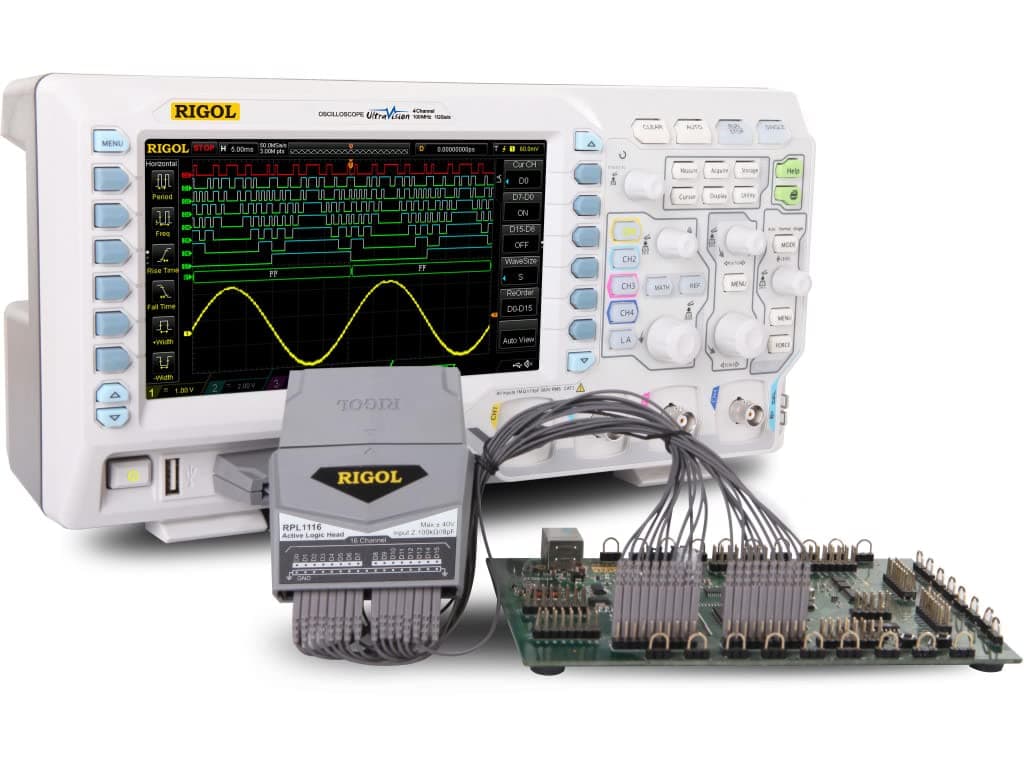 Rigol MSO1104Z-S KIT - Osciloscopio MSO 100 MHz, generador de funciones y sonda lógica, 4 analógicos/16 digitales