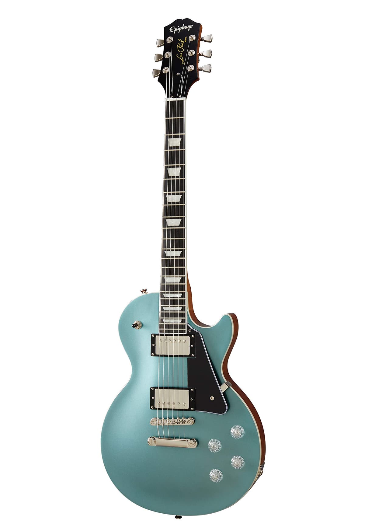Epiphone Les Paul Modern guitarra eléctrica Faded Pelham Blue, ProBucker con coil-split, alivio de peso, clavijas Grover Locking