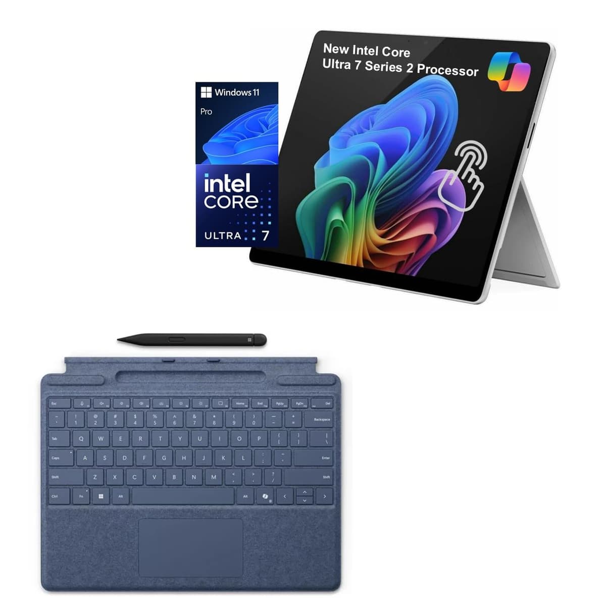 Microsoft Surface Pro 11, 2 en 1 pack con Teclado Pro y Slim Pen, Copilot+ PC, 13” táctil 600 nits, Intel Ultra 7 NPU, 16GB RAM, 1TB SSD, Win 11 Pro