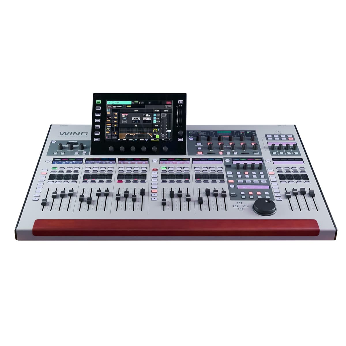 Behringer Wing consola digital de mezcla estéreo 48 canales, 28 buses, superficie de control 24 faders, pantalla táctil 10"