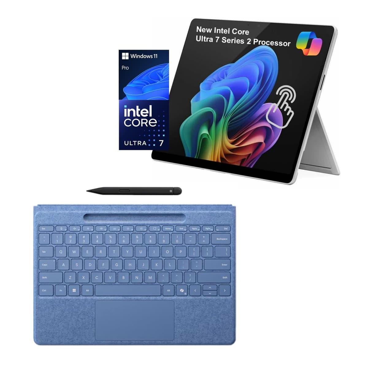 Microsoft Surface Pro 11 Ultra 7 266V Serie 2, 2-en-1 con Teclado Sapphire Flex y Slim Pen Copilot+, 13" táctil 600nits, 16GB RAM, 1TB SSD, Win 11 Pro