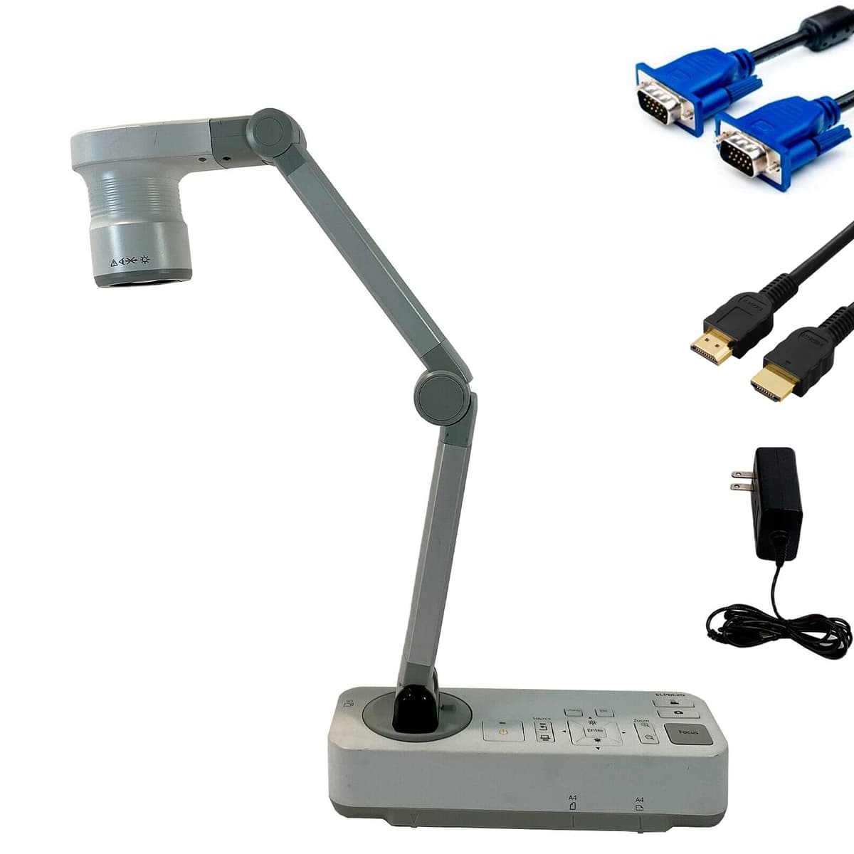 Epson DC-20 Cámara de Documentos HD con HDMI, Zoom Óptico 12x, Zoom Digital 10x y Resolución 1080p
