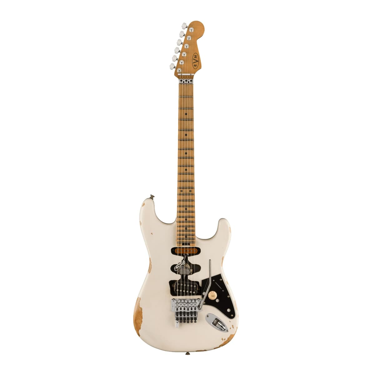 EVH Frankenstein Series Relic FRANKIERELICWHITE guitarra eléctrica, acabado relic, color blanco