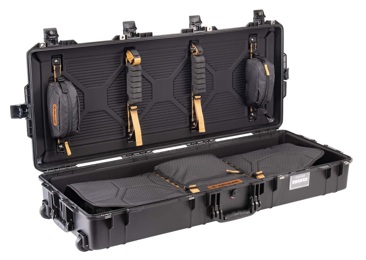 Pelican Air PE1745AIRBBOWG2 maleta rígida para arco compuesto impermeable con ruedas, negro, 47x19x9