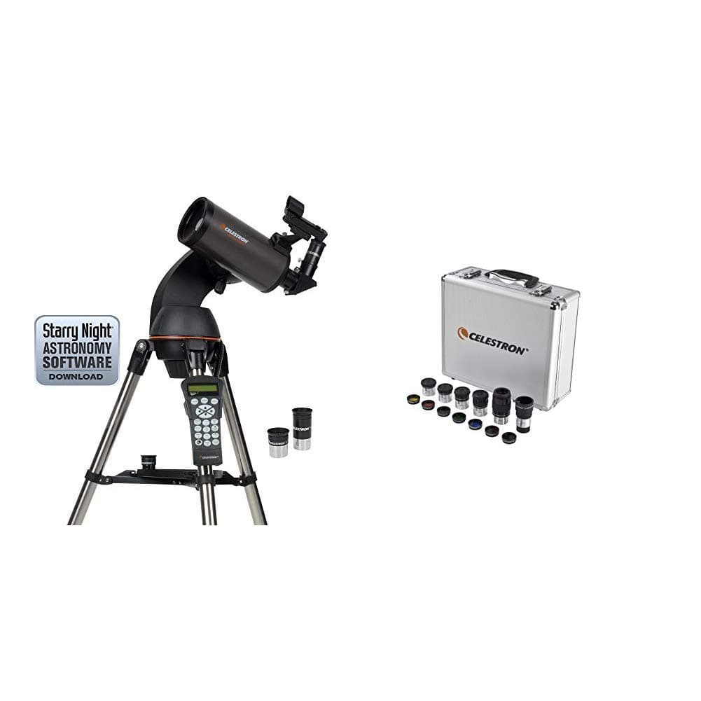Celestron NexStar 90SLT Mak Telescopio Computarizado negro con kit de oculares y filtros, set de accesorios 14 piezas
