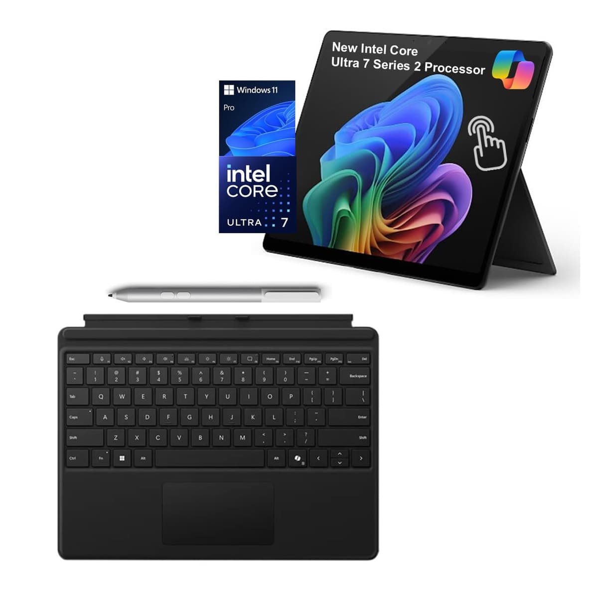 Microsoft Surface Pro 11 Ultra 7 266V Series 2, 2-en-1 Bundle Teclado Pro y Surface Pen, Copilot+ PC, 13'' 600 nits, 16GB, 256GB, Win 11 Pro