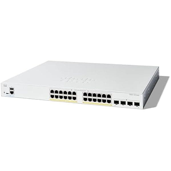 Cisco Catalyst C1300-24FP-4G - switch gestionado, 24 puertos Gigabit, PoE+, 4x SFP 1G, garantía limitada de por vida