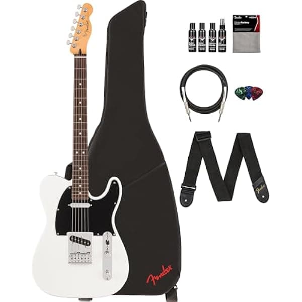 Fender Player II Telecaster Guitarra Eléctrica Blanco Polar, Paquete con Funda, Correa, Cable, 3 Púas y Kit de Limpieza