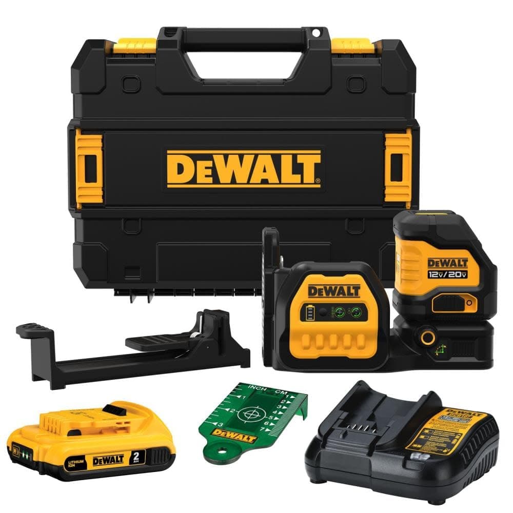 DEWALT 20V/12V MAX DCLE34020G Nivel Láser de Líneas Cruzadas Verde, Kit