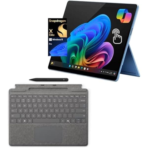 Microsoft Surface Pro 11 bundle 2 en 1, teclado Pro y Slim Pen, Copilot+ PC, OLED 13" táctil, Snapdragon X Elite, 16GB RAM, 256GB SSD, Win 11 Pro