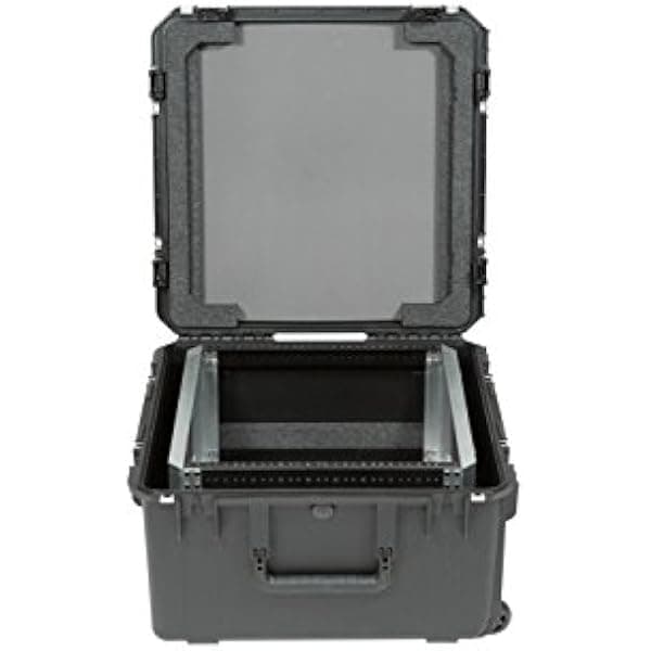 SKB Series 3I-22221210U Maleta impermeable con rack 10U poco profundo extraíble, cerraduras TSA y ruedas